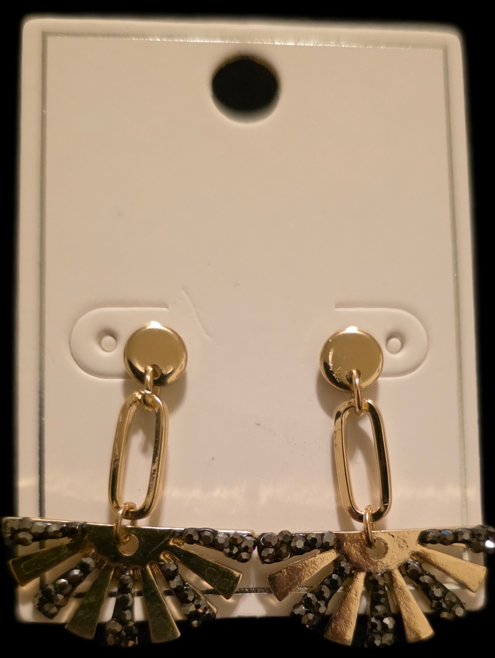 Goldtone Fan Drop Earrings